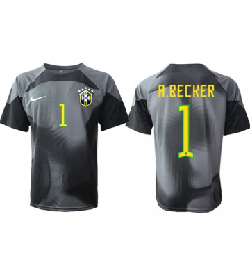 Brasilien Alisson Becker #1 Målmand Replika Hjemmebanetrøje VM 2022 Kortærmet